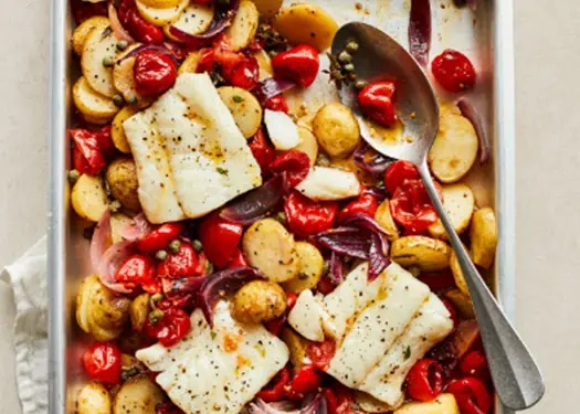 COD & Sweet Piquanté Pepper Traybake