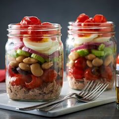 Tuna Salad with Piquante Peppers in jar