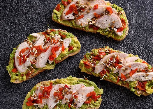 Chicken and Avocado Open Sandwich