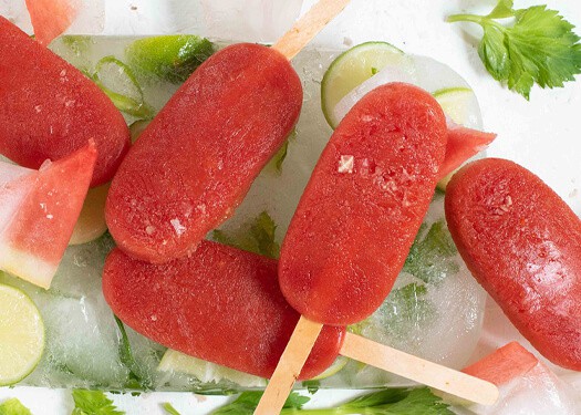 PEPPADEW® Frozen Watermelon Bloody Mary Popsicles