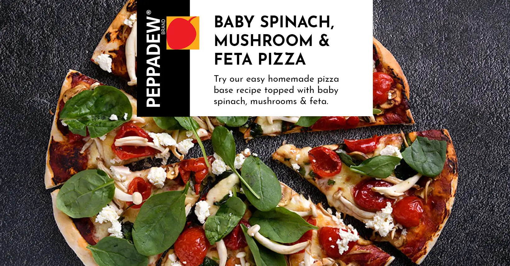 Baby Spinach, Mushroom & Feta Pizza Recipe | PEPPADEW® UK