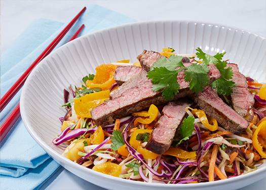Oriental Steak Salad with Sweet Piquanté Yellow Peppers