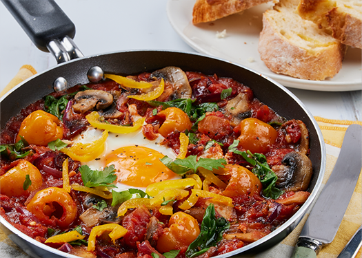 Shakshuka with Whole Sweet Piquanté Yellow Peppers