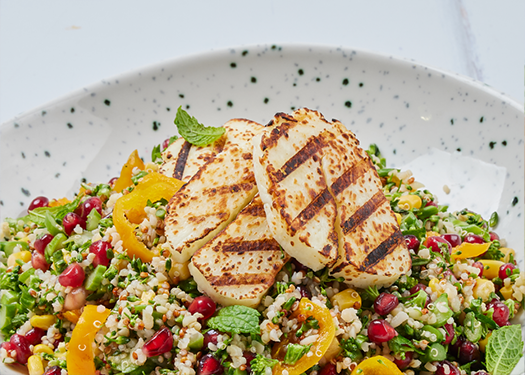 Zesty Tabbouleh with Halloumi & Pomegranate