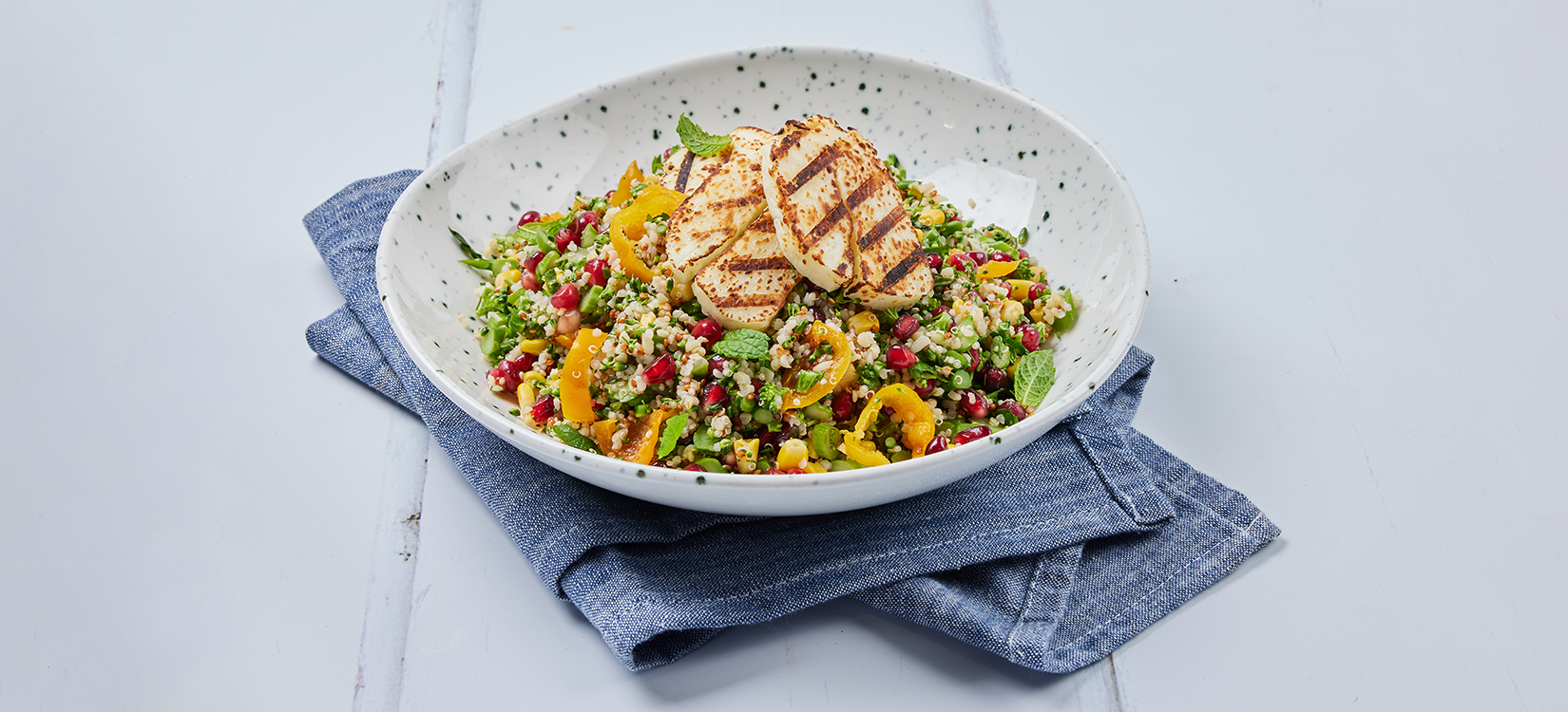 Zesty Tabbouleh with Halloumi & Pomegranate