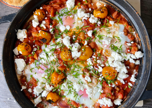 Smoky Bean & Peppadew® Yellow Piquanté Pepper Baked Eggs by Healthy Olivia