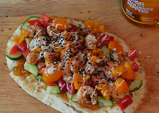 Indian Spiced Prawn And Yellow Piquanté Pepper Flatbread