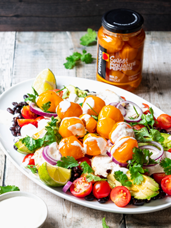 Mexican-Inspired Chicken Salad with Yellow Piquanté Peppers