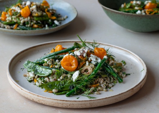 green bean barley, yellow piquanté pepper salad (1)