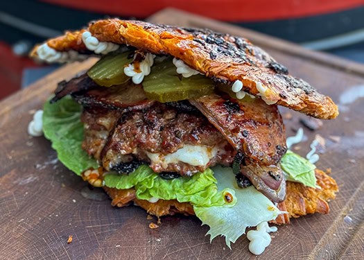 Chipotle Crunch Croissant Stuffed Burger