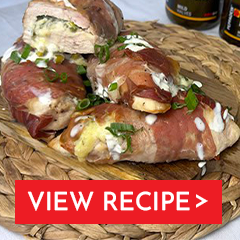 cheesy jalapeño stuffed chicken wrapped in parma ham