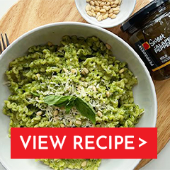 jalapeño and basil pesto pasta