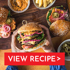 onion crunch double smash burger with onion crunch mayo
