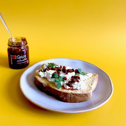 onion crunch feta toast