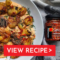 sour cream and onion crunch crispy smashed potatoes with dill