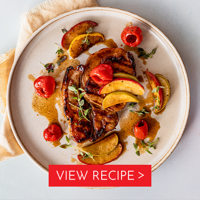 pan seared pork chops with caramelized apples