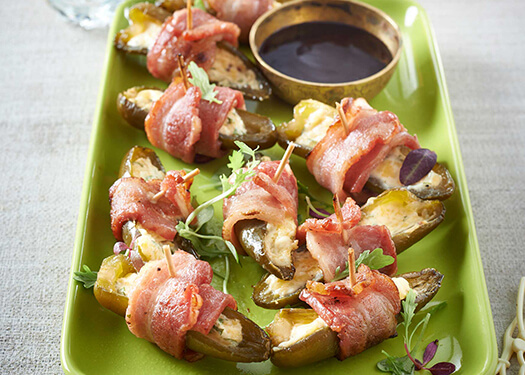 0004 peppadew jalapeno halves cheese bacon wraps